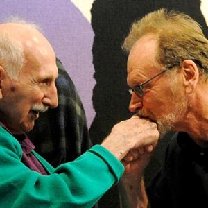 With John Bell at the launch of 'Keith Bain on Movement', Dec 5, 2010. (Photo: Regis Lansac.