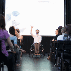 Caption: Marc Brew giving his keynote address at the ATOD Convention on Sunday. Photo: BELINDA