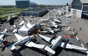 The outside aircraft display at AERO 2013 at Friedrichshafen. (AERO 2013)