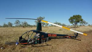 The site of the fatal R22 crash near Julia Creek in Queensland. (ATSB)