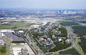 An artists impression of the new development planned for Brisbane Airport (BNE Properties)