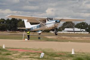 A Latrobe Valley C152 competes in the forced landing competition. (Steve Hitchen)