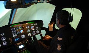 An Elite iGATE S623 Twin Squirrel training device in use by the Victoria Police Air Wing. (Steve Hitchen)