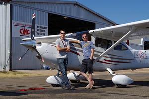 Team Superfly with their C182 at Cloncurry. (Alan Hill)