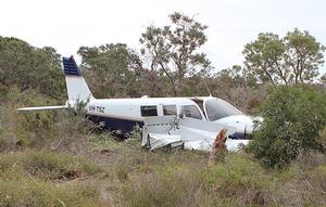 Cherokee VH-TSZ after the crash. (ATSB)