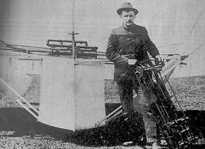 Gustave Whitehead. Jane's has acknowledged that he flew a powered aircraft two years before the Wright Brothers.