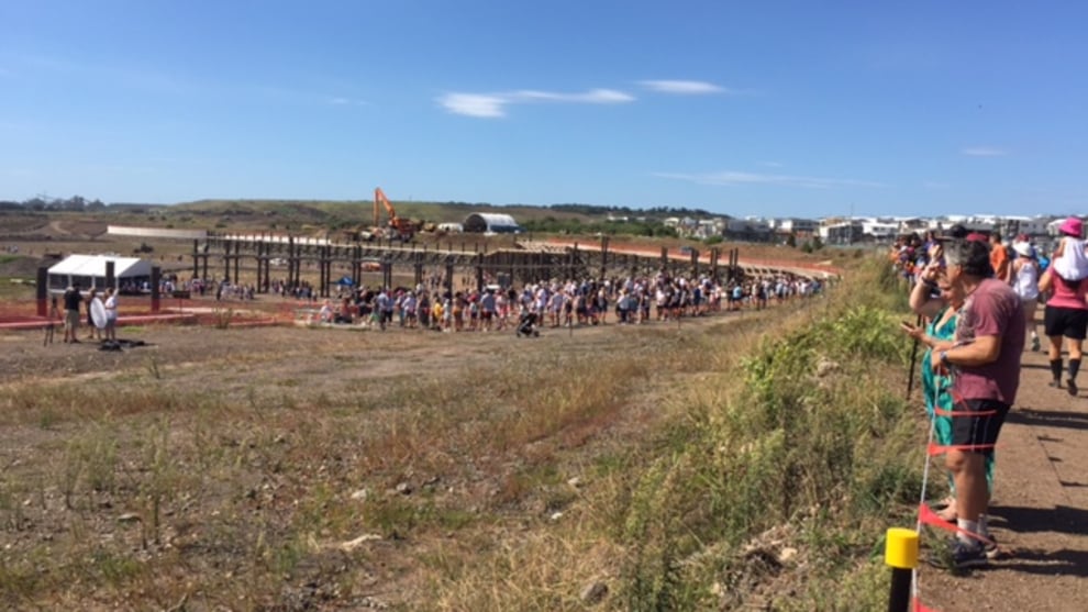 Thousands of people at a community event took the opportunity to experience walking on the bottom of harbour before it finally gets flooded.