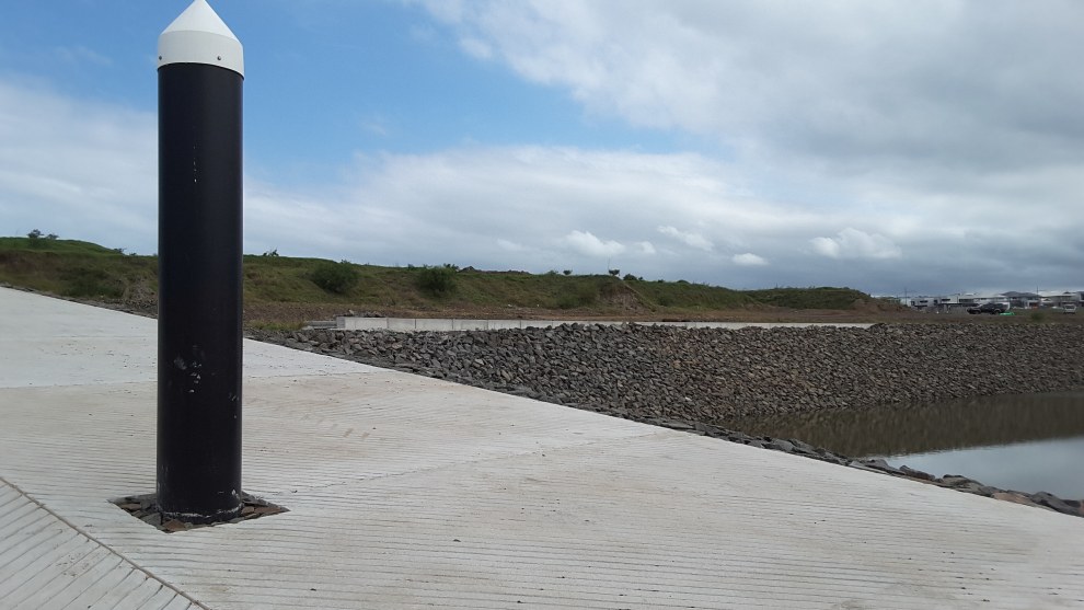 The public boat ramp is completed in front of the area which will become the marine business precinct.
