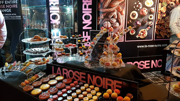 La Rose Noire's range of shells, leaves and finished desserts.
