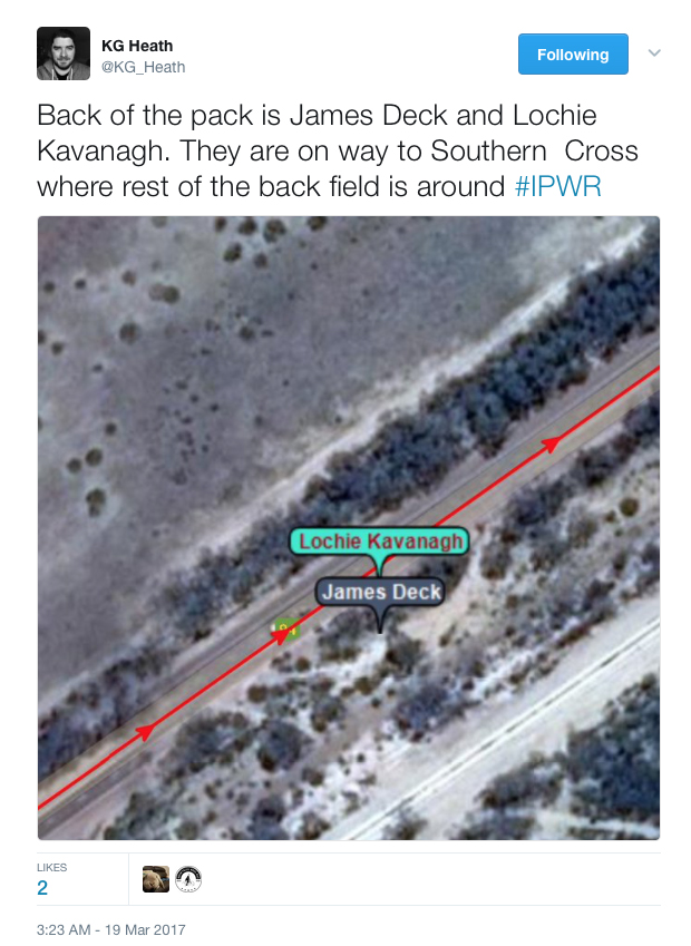 Numerous keen #IPWR followers including KG Heath have been closely watching young Lochie Kavanagh's progress. Image: Twitter.