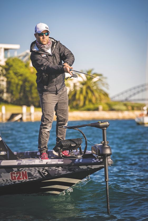 Casting lures amongst boat moorings on Sydney Harbour.