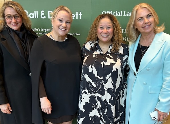 Sustainable outlook: (l-r) Rowena Curlewis, Denomination; Kellie Northwood, PVCA; Zaidee Jackson, Ball & Doggett, and Lindy Hughson, Print21 & PKN Packaging News