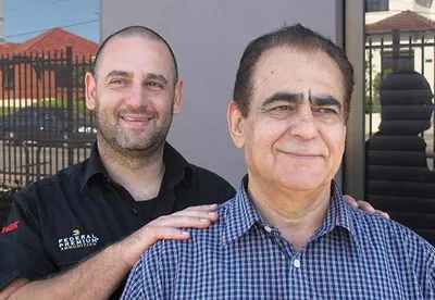 Gary and George Georgiou, of Safari Firearms in Sydney, are disappointed by TNT's cancellation of freight services to the Australian firearms industry.