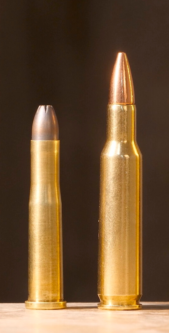 .22 Hornet - left - and .222 Remington compared