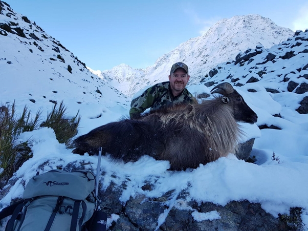 James with his hard-won trophy bull tahr.