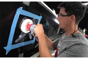 Utilise a test area when polishing out water spots