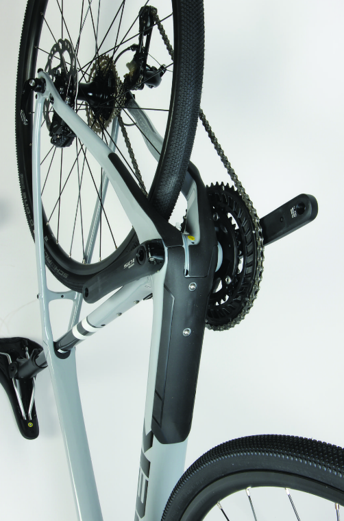 Subtle under frame protection hints at this bike's go anywhere / do anything abilities.