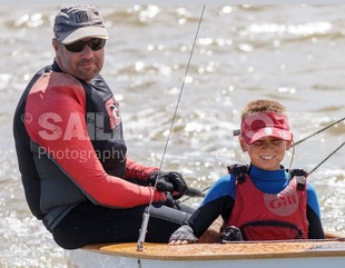 National Champion &lsquo;A Power&rsquo; sailed by father and son combination Rohan and Aidan Nosworthy. Photo Sailing Shotz Photography http://www.juliehartwigphotography.ifp3.com/.