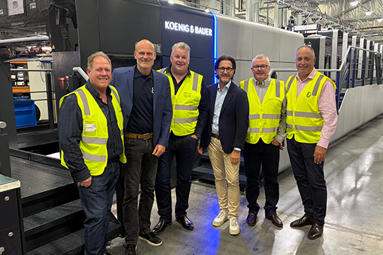 World-class printing: (l-r) Shane Britten, Dirk Winkler, Matt Aitken, Markus Weiss, Graham Harris and Rayne Simpson