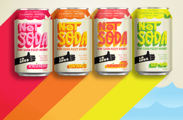 For every can of Lo Bros Not Soda sold, Lo Bros’ funds the removal of the equivalent weight of two plastic soft drink bottles from marine environments through its partnership with Seven Clean Seas.