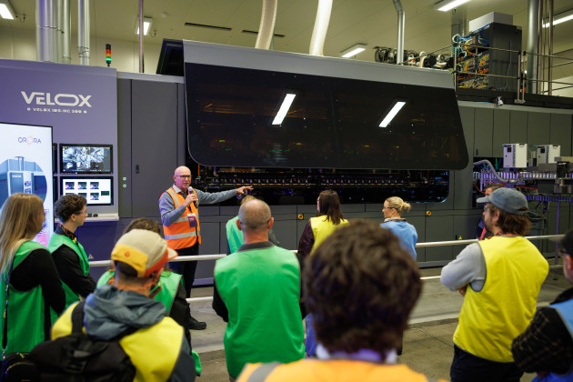 Andrew Morwood, head of Orora's Decoration Centre of Excellence, expounds the merits of the Helio machine.