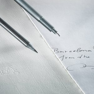 Hahnemühle Signing Pen Duo with archival pigment liner and graphite pencil.