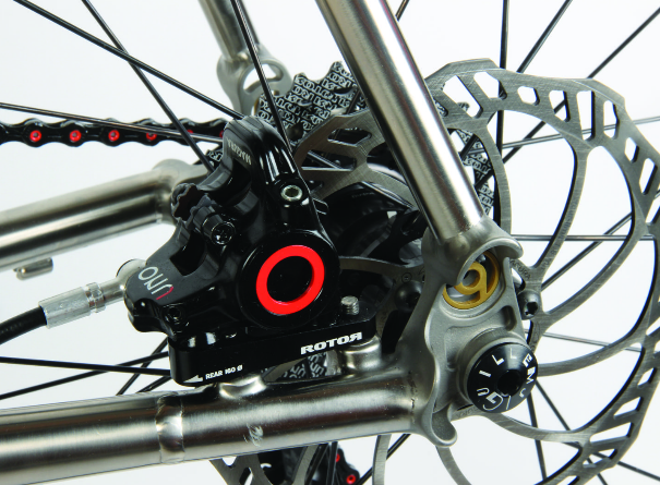 The rear dropout is a nice piece of work flat caliper mounting and there's even room for a little logo.