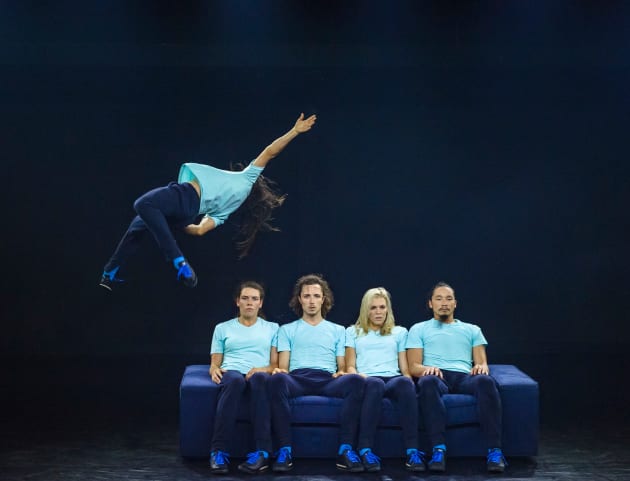 ADT dancers Matte Roffe, Zoe Dunwoodie, Thomas Bradley, Samantha Hines and Kimball Wong in Garry Stewart's Habitus. Photo: Chris Herzfeld, Camlight Productions.