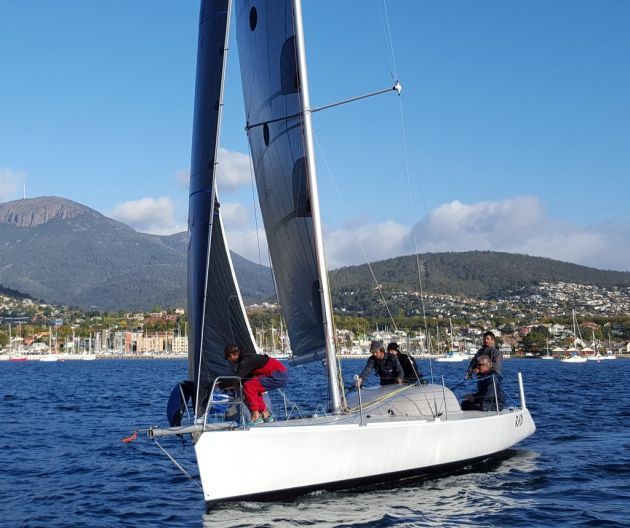 Kettering Yacht Club entrant RAD finished second in the Wrest Point to Dennes Point Race. Photo by Michelle Denney.