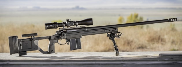 1. A product pic of the Lithgow LA 105 Woomerah, a businesslike and beautifully engineered all-Australian long range rifle.