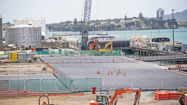 Photo LAWRENCE SMITH
Asphalt forecourts are complete for three challengers bases on Wynyard Point