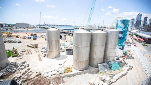 Photo LAWRENCE SMITH
A view across the former "tank farm" at Wynyard Point where the groundwork for three challenger bases is complete.