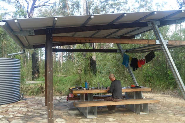 Yelgun Kyoomgun Campground shelter.