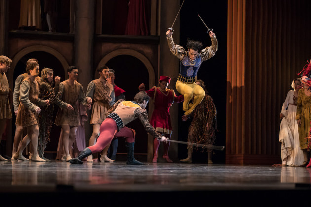 Kohei Iwamoto and Vito Bernasconi in Kenneth MacMillan's 'Romeo and Juliet'. Photo: David Kelly.