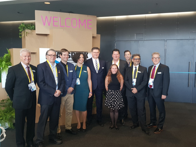 Ready to open: the APPMA board about to open AUSPACK 2019