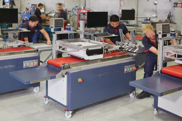 The Trimatt team at its factory on the outskirts of Melbourne.