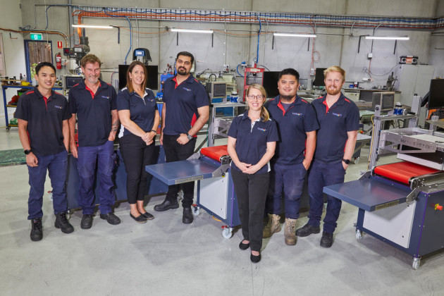 The Trimatt team at its factory on the outskirts of Melbourne.
