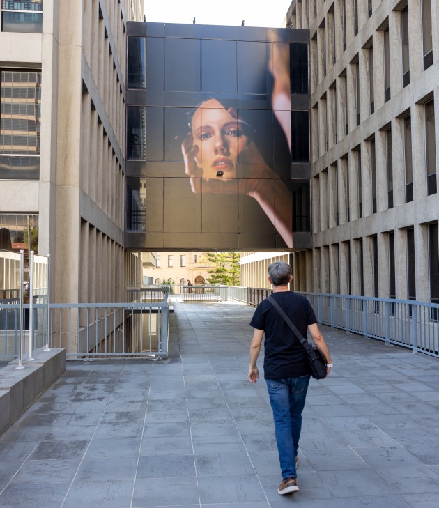 Uncanny Valley outdoor exhibition for PHOTO 2024. Featuring numerous photographers including Darren Sylvester (pictured). Photo Tim Levy