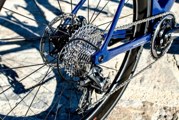 The business end of the drivetrain - the wide-range cassette of the SRAM single-chainring system. Image: Karen M . Edwards Photography