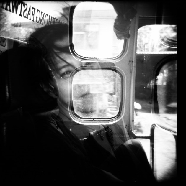 The back seat of a rickety local rural bus in Northern Thailand, captured 16-17 years ago with my red Holga. The idea was to capture that dreamy travel feel by combining the emotion and the sensation of this basic transport in one image through a double exposure.