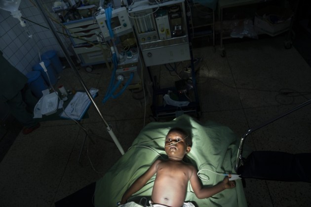 © Paula Bronstein. Stolen Childhood. At the Panzi hospital in Bukavu, a young rape victim named Bilati, age 3, waits for an operation to repair her vaginal area. The situation in the DRC has gotten worse with an alarming escalation of human rights violations and abuse against women and children, who suffer fearing reprisals and social exclusion.