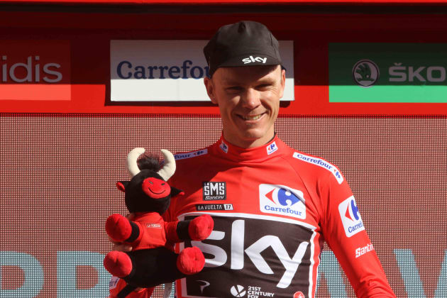 Chris Froome of Team Sky is now in the red leader's jersey at la Vuelta. Image: Sirotti