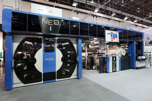 The NEO XD LR HYBRID from KBA-Flexotecnica won over drupa visitors with its fast job changes and quality when printing with low-migration, water-based inks