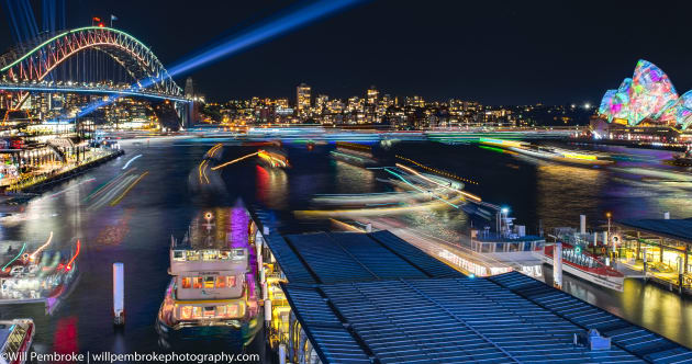 The Cahill Expressway, above Circular Quay, is a great spot to capture boats coming in and out of the wharf.