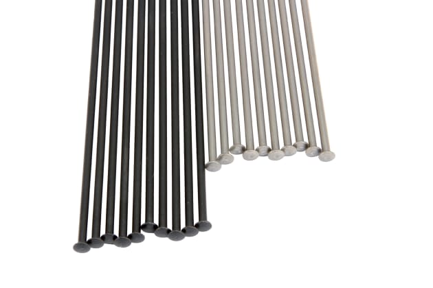 Single gauge, straight pull spokes, to suit hubs without flanges like the one below.