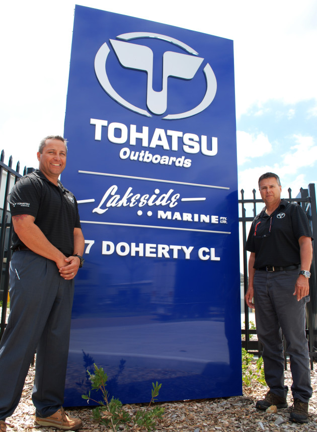 “It’s been a fantastic move.” - Michael Goddard and Trevor Robinson at Lakeside Marine’s new facility at Warnervale, NSW.