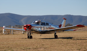 Ron Watts broke the Australian circuit record in his Beech 19 Musketeer VH-SQA, pictured here at Bathurst earlier this year. (Steve Hitchen)