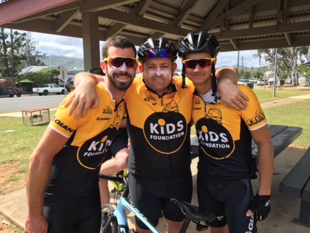 Martin Clucas, Darren Rutherford and Darren&rsquo;s nephew Jack Maya who also works in the bike industry at Giant Hampton.