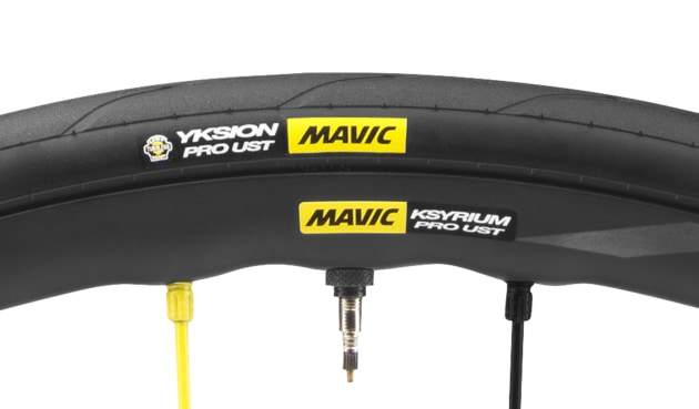 Mavic's UST system was on display at the 2018 Santos Tour Down Under - watch our video to see a demonstration of the tubeless technology.