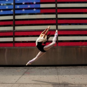 The AB's Reiko Hombo in Times Square. Photo: Lisa_Tomasetti.